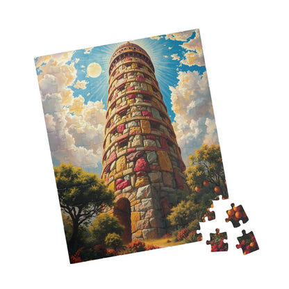 Epic Biblical Tower of Babel Jigsaw Puzzle, Biblical History Christian Symbolism, Ideal Gift for Religious Puzzle Lover and Art Enthusiast