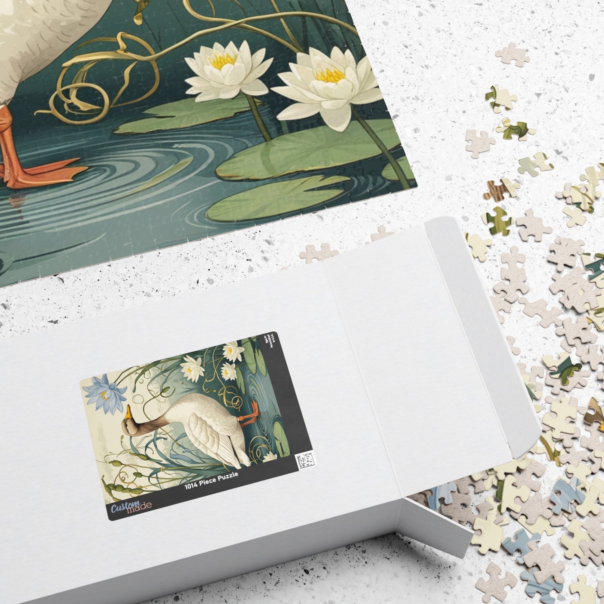 Vintage Goose Puzzle, Unique Countryside Design 110 252 520 1014-Piece Jigsaw, Goose and Cattails Artwork, Fun Family Activity, Relaxing Puzzle The Puzzle Chest