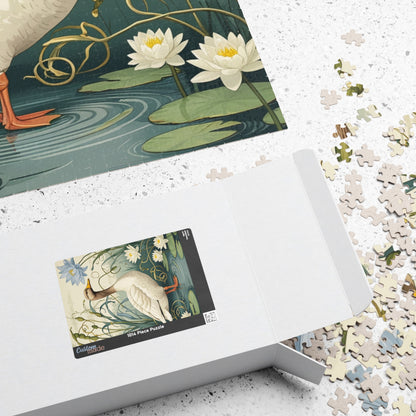 Vintage Goose Puzzle, Unique Countryside Design 110 252 520 1014-Piece Jigsaw, Goose and Cattails Artwork, Fun Family Activity, Relaxing Puzzle The Puzzle Chest
