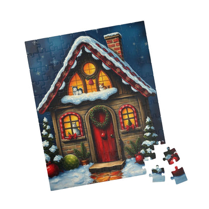 Christmas Gingerbread House Jigsaw Puzzle - Cozy Winter Scene, Best for Family Game or Solo Fun, Holiday or Birthday Gifts, Quiet Leisure Pastime 110 pcs (Vertical) Puzzle The Puzzle Chest