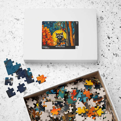 Autumn Woodland Raccoon Puzzle - 110, 252, 520, 1014-piece, Perfect for Family Fun, Cozy Nights In, Gifts, Home Decor, Fall Celebrations