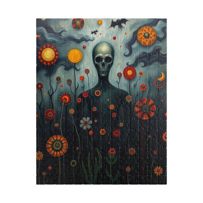 Mystical Skull Puzzle, Unique Art Puzzle, 110, 252, 520, 1014-piece, Home Entertainment, Gift for Puzzle Lovers, Halloween Decor 252 pcs (Vertical) Puzzle The Puzzle Chest