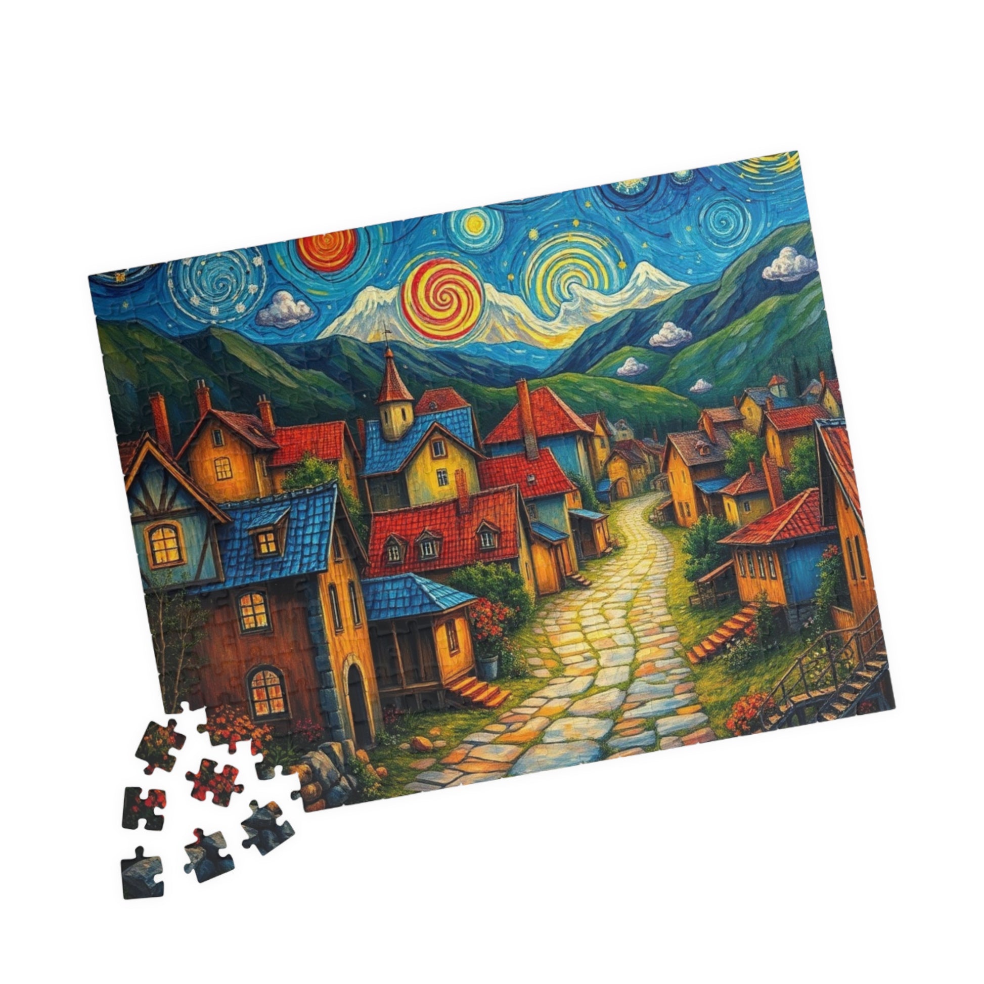 Charming Village Jigsaw Puzzle - Perfect for Family Fun, Adult Gift for Puzzle Lovers, Home Entertainment, Rainy Day Activity, Cozy Night In The Puzzle Chest