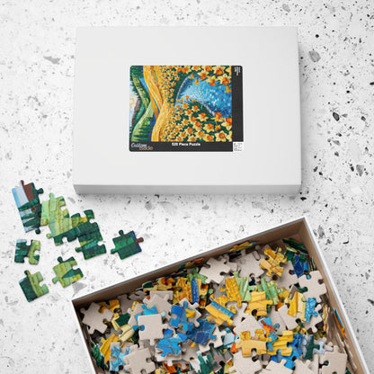 Puzzle, Golden Daffodil Valley 110-1014 Piece Jigsaw, Mosaic Nature Scene, Relaxing Indoor Activity, Mindfulness Hobby, Spring Floral Puzzle Puzzle The Puzzle Chest