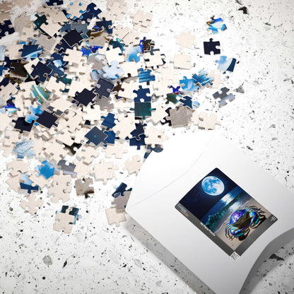 Magical Ocean Crab Jigsaw Puzzle, Cancer Zodiac Sign Game for Adults, Moonlight Beach Scene, Gift for Astrology Lover, Family Game Night Puzzle The Puzzle Chest