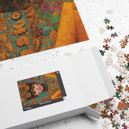 Detailed Steampunk Woman Jigsaw Puzzle – Fantasy Floral Art with Intricate Victorian Hat Puzzle The Puzzle Chest