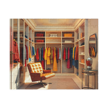 Walk-In Closet Jigsaw Puzzle (110, 252, 520, 1014-piece), Color-coded Clothing, Red Yellow Blue Minimalist Game, Gift for Fashion Lover