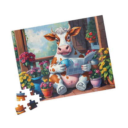 Whimsical Cow Jigsaw Puzzle, Fun Home Solo Entertainment, Gift for Farm Lovers Animal Enthusiasts, Family Game Night, Mindfulness Activity Puzzle The Puzzle Chest
