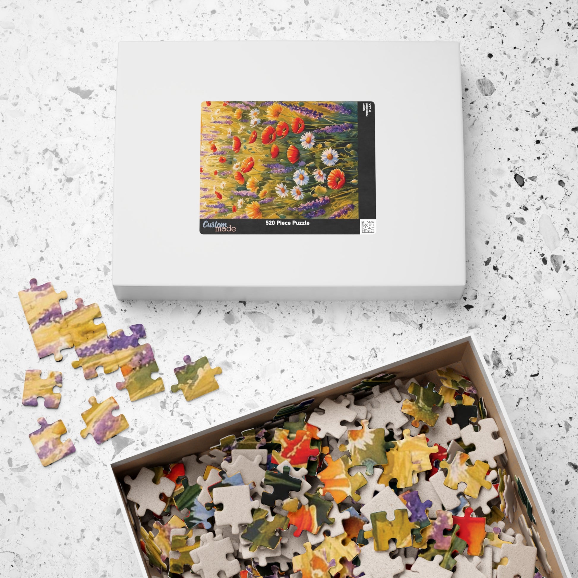 Field of Wildflowers Jigsaw Puzzle, Flowers with Butterflies Floral Landscape Game, 252 520 1014 Piece Nature Lover Gift for Friend Puzzle The Puzzle Chest