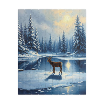 Serene Winter Landscape Puzzle | 110, 252, 520, 1014-piece Jigsaw | Cozy Home Activity, Gift for Nature Lovers, Christmas Decor, Family Time 110 pcs (Vertical) Puzzle The Puzzle Chest