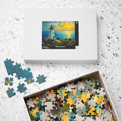 Lighthouse Sunset Seascape Puzzle | Scenic Jigsaw Puzzle Puzzle The Puzzle Chest