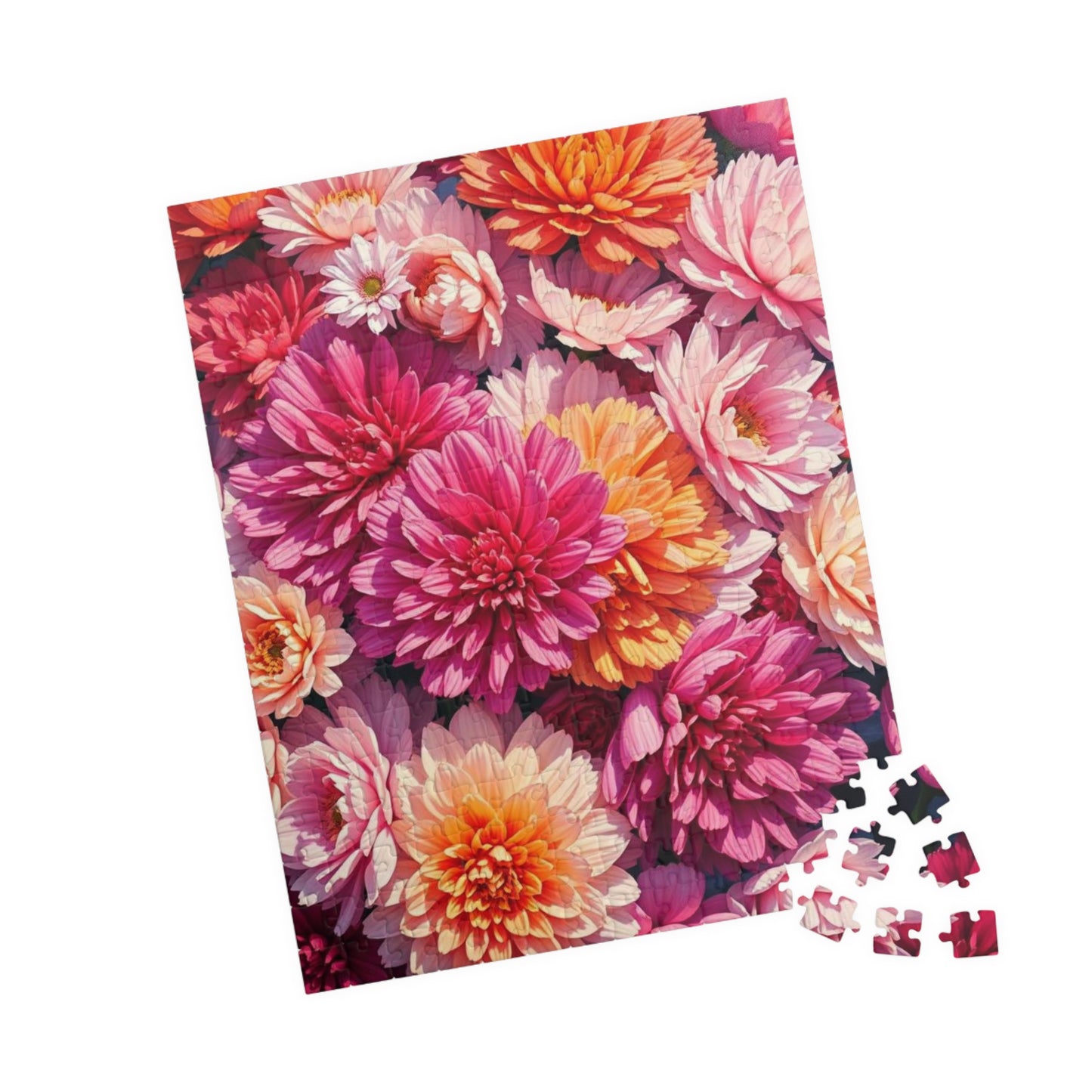 Pink Flower Jigsaw Puzzle - Vibrant Floral Puzzle Art for Adults, Family Fun Game, Creative Hobby, Indoor Activity, Unique Gift Idea Puzzle The Puzzle Chest
