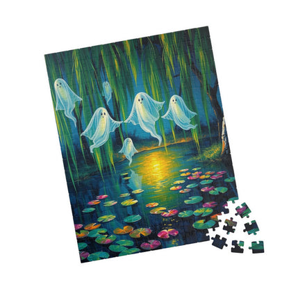 Whispers Through Willows - Mystical Ghosts Puzzle, Puzzle Lover Gift for Friend, Family Game Night, Halloween Fun, 110-1014 Piece Options