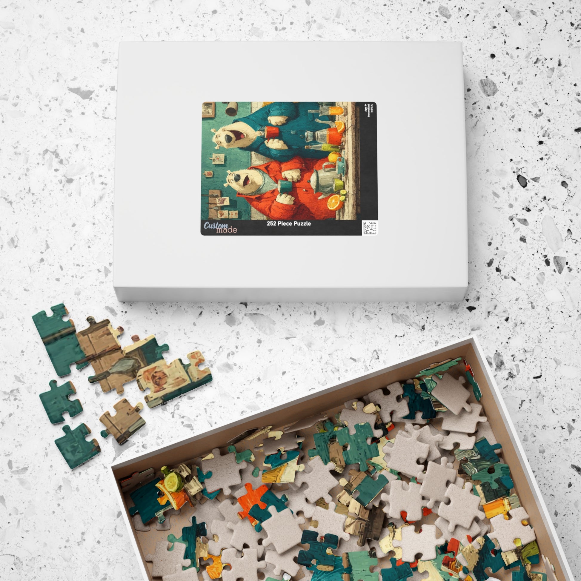 Cartoon Bear Tea Party – Whimsical Cute Animal Jigsaw Puzzle with Adorable Characters Puzzle The Puzzle Chest