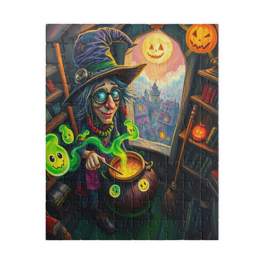 Witches Wild Workshop Jigsaw Puzzle - Halloween Witch, 110-520 Piece Spooky Fun Family Activity, Perfect for Birthday Gift for Puzzle Lover