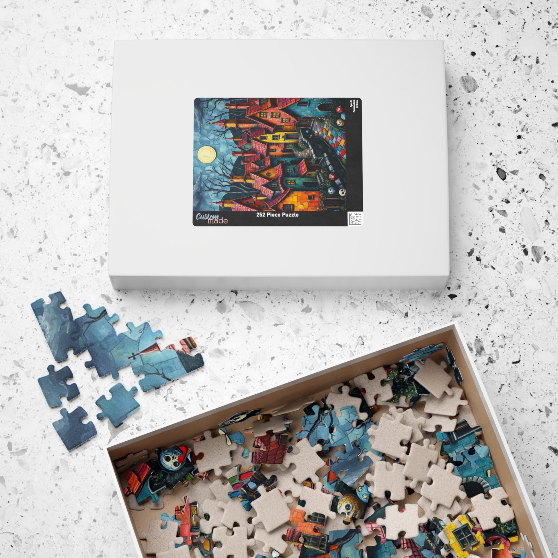 Whimsical Halloween Puzzle - 1014 Pieces, Spooky Village Artwork, Perfect for Family Game Night, Fall Celebrations, Gift for Puzzle Lovers, The Puzzle Chest