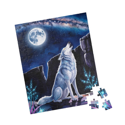 Mythical Jigsaw Puzzle - Wolf Howling at the Moon, 110/252/520/1014 Piece Animal Fun Family Tabletop Game, Best Unique Gift, Puzzle Lover
