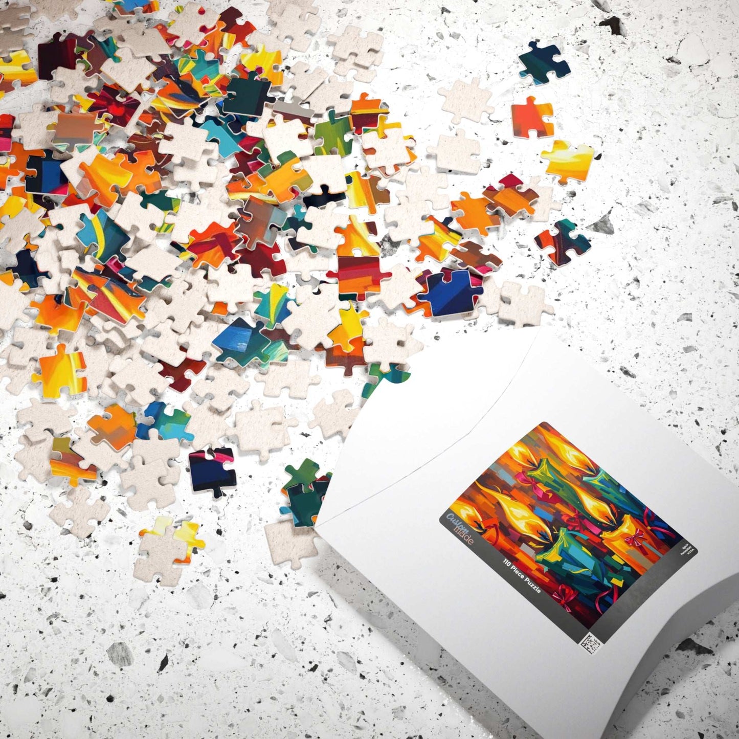 Candlelight Jigsaw Puzzle for Adults - Cozy Abstract Candle Art Christmas Theme