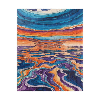 Dreamlike Surrealist Puzzle, Blended Ocean and Sky Jigsaw Game, Modern Abstract Art 110 pcs (Vertical) Puzzle The Puzzle Chest