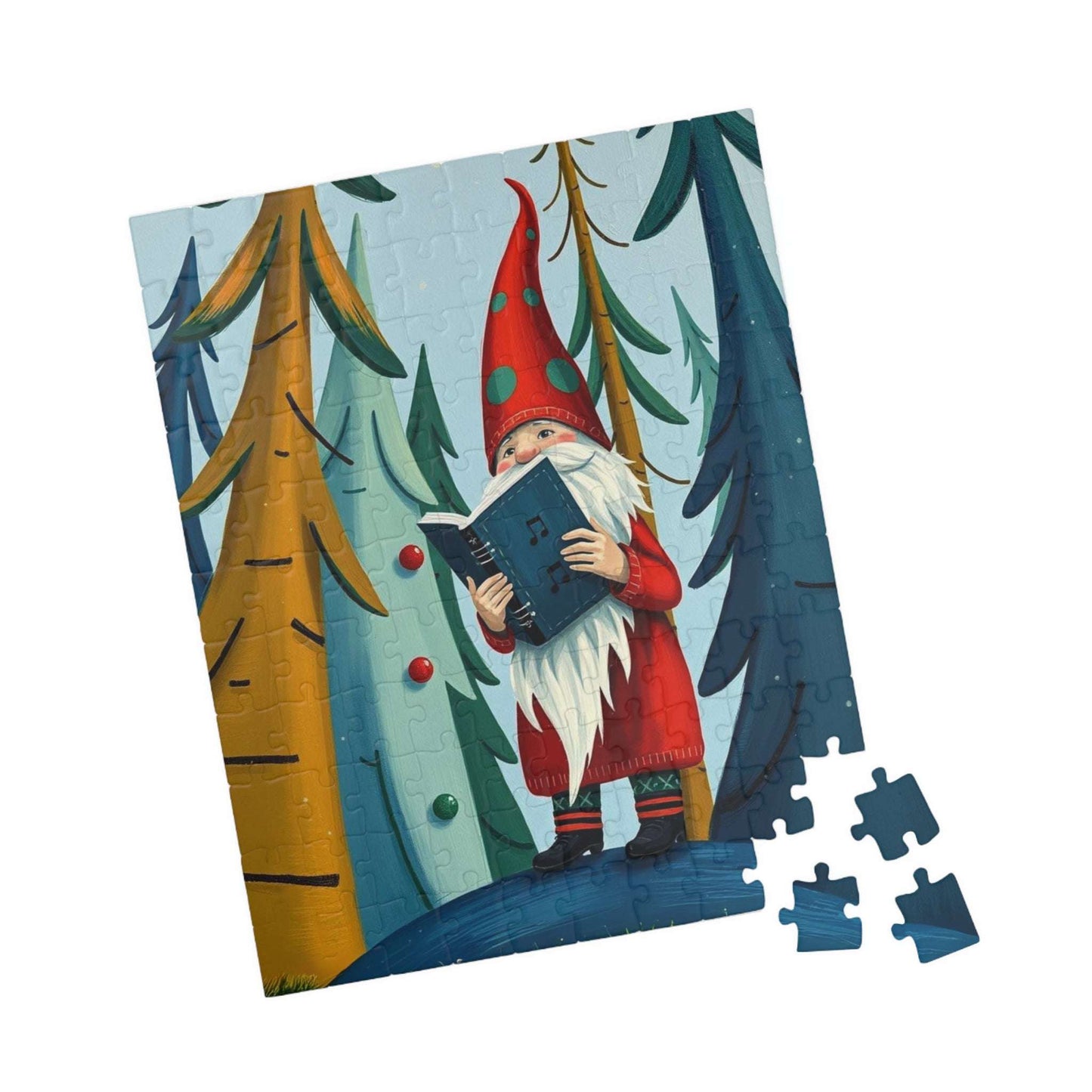 Nordic Gnome Singing Songbook – Scandinavian Folk Forest Music Jigsaw Puzzle 110 pcs (Vertical) Puzzle The Puzzle Chest
