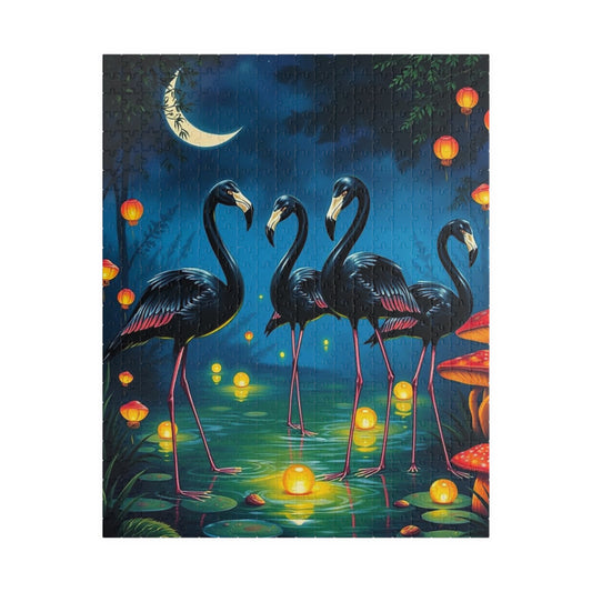 Magical Night Flamingo Puzzle - 110 to 520 Piece Nature Puzzle Game, Perfect Gift for Family Fun, Puzzle Enthusiasts, Home Entertainment