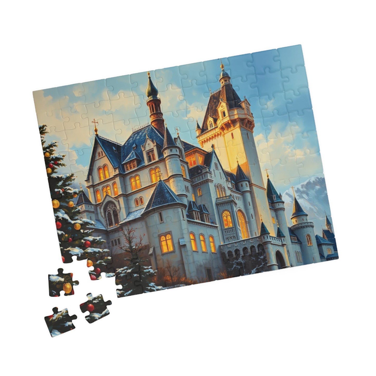 Neuschwanstein Castle Winter Jigsaw Puzzle, Snowy Bavaria Landscape Game, Famous Landmark Architecture, Travel Lover Best Unique Gift Puzzle The Puzzle Chest