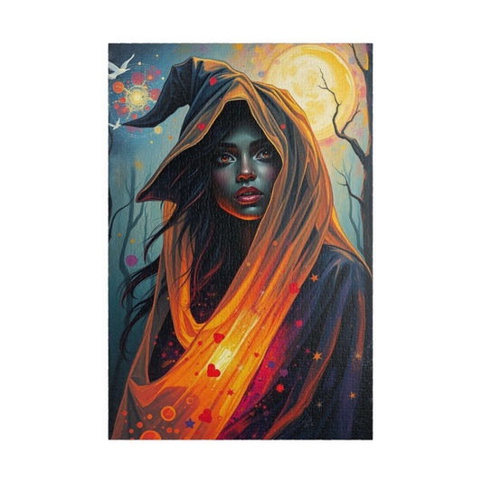 Mystical Witch Puzzle, Enchanting Art Illustration, 110-1014 pieces, Perfect for Gift Giving, Halloween, Cozy Nights, Dark Fantasy Lovers 1014 pcs (Vertical) Puzzle The Puzzle Chest