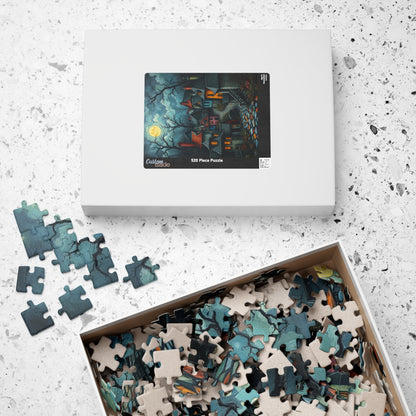 Mystical Night Village Puzzle: Enchanting Town Jigsaw Game, Perfect for Cozy Evenings, Family Fun, Halloween Decor, Gift Ideas The Puzzle Chest