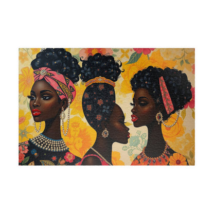 Sisters Bonding Jigsaw Puzzle, African Heritage African American Woman Empowering Art, Afrocentric Mindful Family Activity, Gift for Birthday, Holiday 1014 pcs (Horizontal) Puzzle The Puzzle Chest