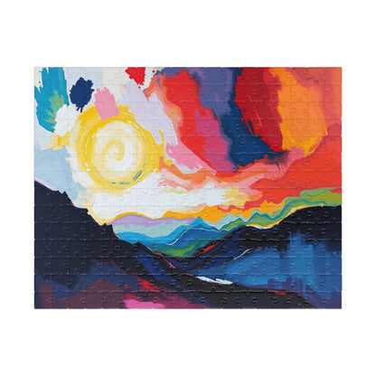Colorful Landscape Puzzle - Abstract Jigsaw Game for Nature Lovers, Family Game Night, Mindful Activity, Home Entertainment 252 pcs (Horizontal) Puzzle The Puzzle Chest