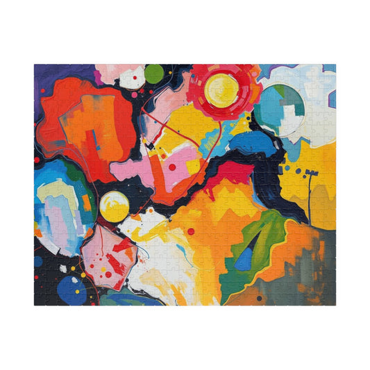Vibrant Art Abstract Puzzle, Colorful Jigsaw Puzzle for Adults, Creative Home Activity, Mindfulness Gift for Friends, Family Game Nights 520 pcs (Horizontal) Puzzle The Puzzle Chest