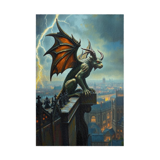 Mythical Creature Jigsaw Puzzle - Gothic Gargoyle Design, Fantasy Home Decor, Gift for Puzzle Lovers, Halloween Activities Brain Teaser