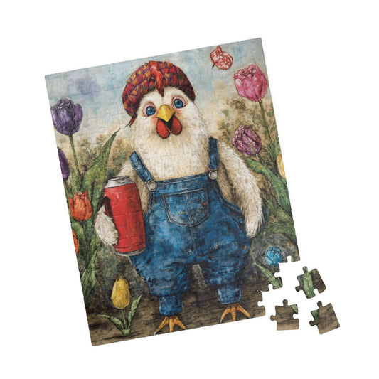 Chicken Gardener Jigsaw Puzzle, Cartoon Bird Puzzle Ideal for Fun Family Activity, Gift, Game Night, Farm Animal Puzzle Lover, Brain Teaser Puzzle The Puzzle Chest