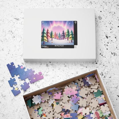 Abstract Landscape Jigsaw Puzzle (110-1014 Piece), Magical Forest with Geometric Trees, Best Unique Gift Idea for Puzzle Lover, Challenging Puzzle The Puzzle Chest