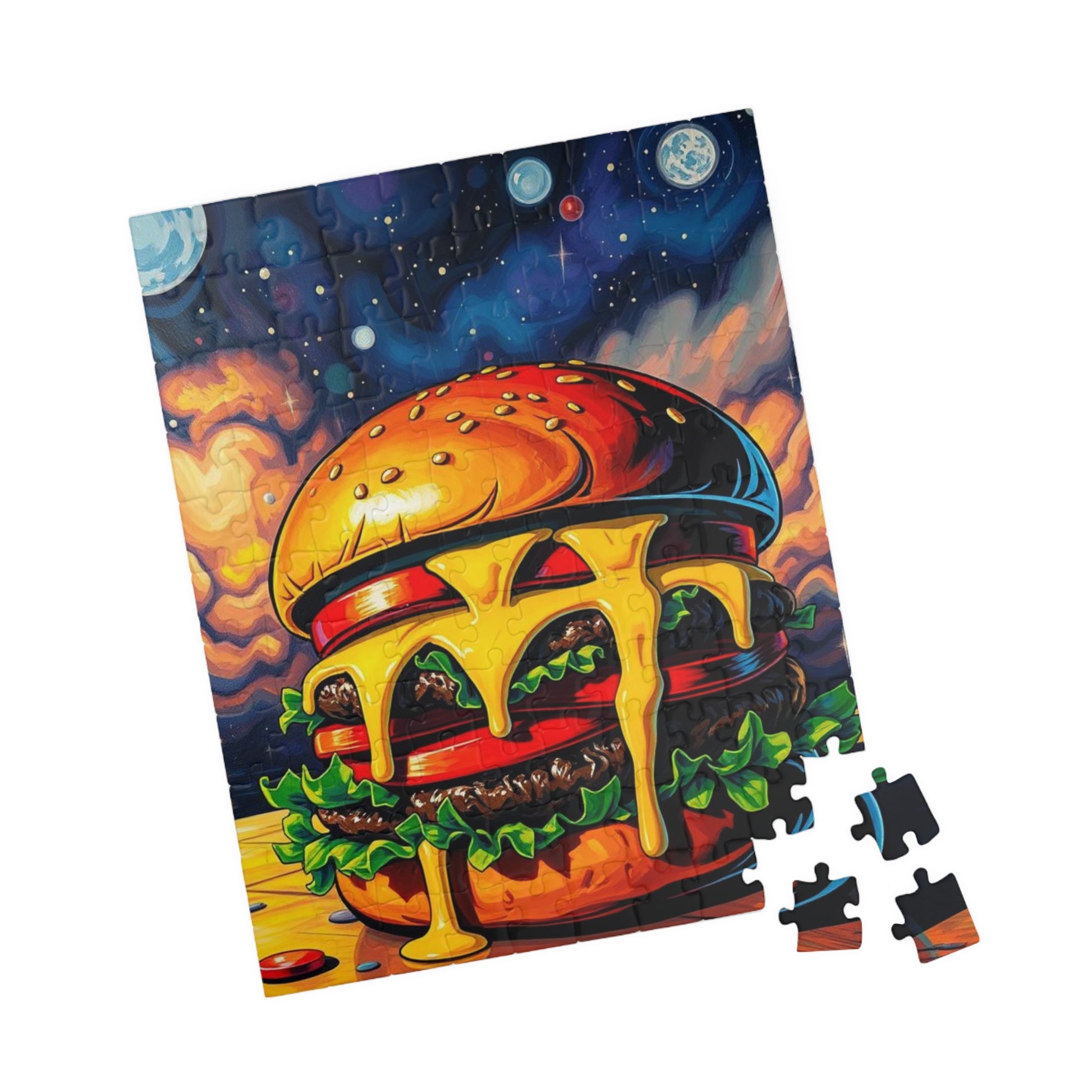 Cheesy Burger Puzzle, Pop Art Jigsaw Game for Adults, Fun Food Art Jigsaw, 110-1014 Piece Puzzles, Gift for Food Lovers, Game Night Activity Puzzle The Puzzle Chest