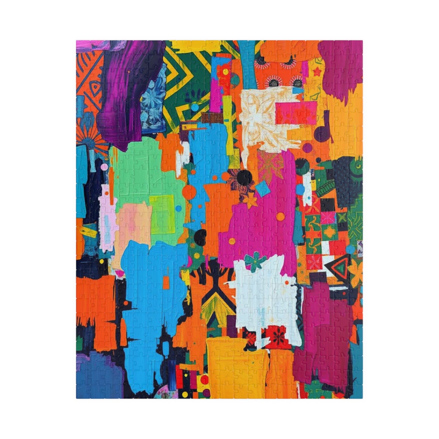 Vibrant Modern Art Puzzle - Colorful Abstract Jigsaw for Family or Solo Fun 520 pcs (Vertical) Puzzle The Puzzle Chest