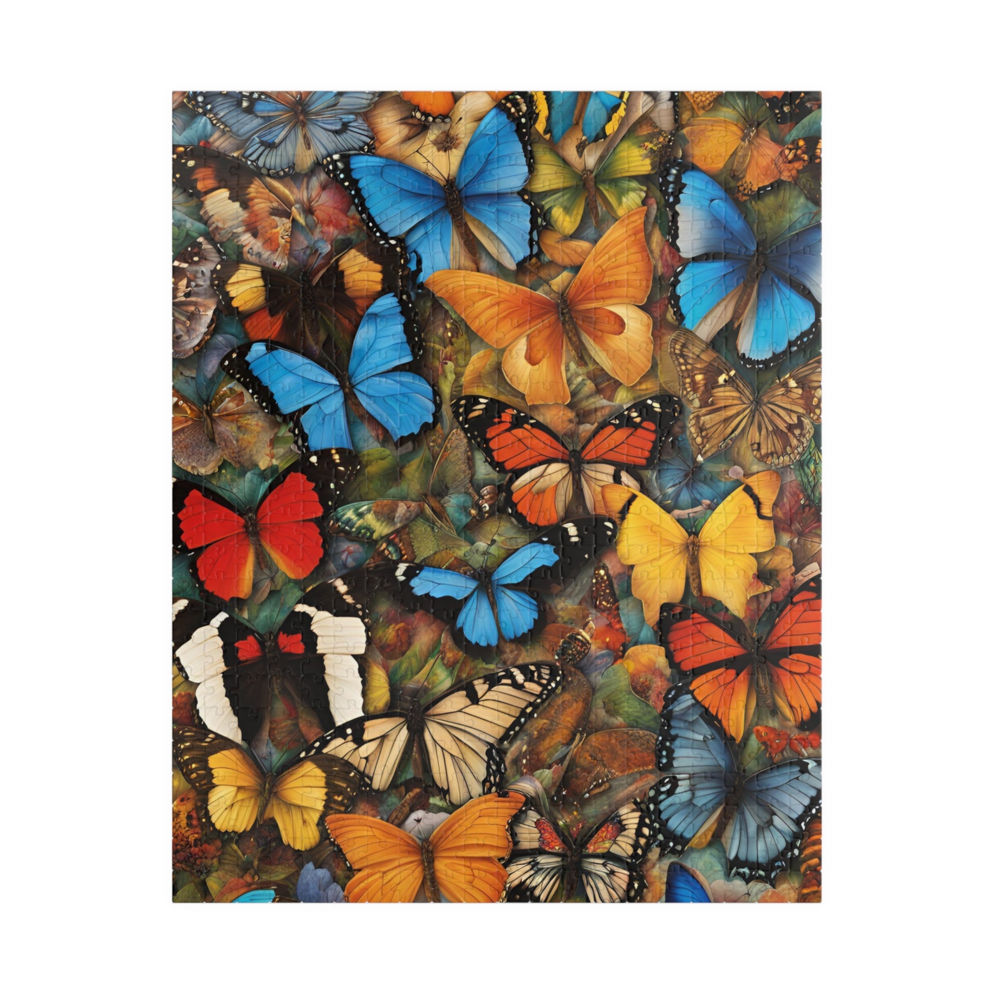 Butterfly Puzzle, Colorful Chaotic Collage Jigsaw, 252 520 1014-Piece Game, Mindfulness Activity, Gift for Nature Lover, Indoor Fun 520 pcs (Vertical) Puzzle The Puzzle Chest