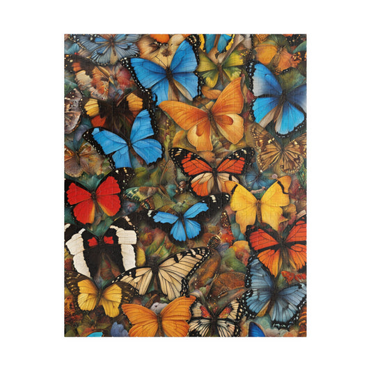 Butterfly Puzzle, Colorful Chaotic Collage Jigsaw, 252 520 1014-Piece Game, Mindfulness Activity, Gift for Nature Lover, Indoor Fun 520 pcs (Vertical) Puzzle The Puzzle Chest
