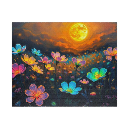 Flower Sunset Jigsaw Puzzle, Relaxing Night Sky Floral Artwork, Indoor Home Entertainment, Mindfulness Activity, Gift for Friends and Family 520 pcs (Horizontal) Puzzle The Puzzle Chest