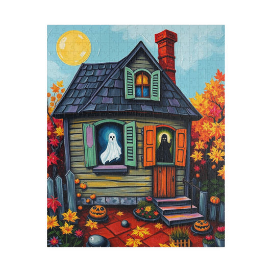 Ghostly Window Watchers Jigsaw Puzzle - Spooky Halloween House, Fun Activity Perfect for Family Game Night, Gift for Friends, Brain Teasers
