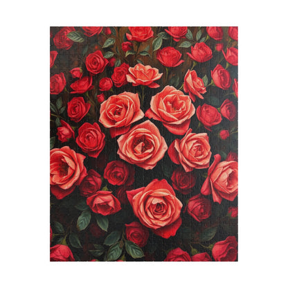 Elegant Rose Puzzle, Red Flowers Jigsaw Game for Adults, Relaxing Hobby, Gift for Garden Lovers, Puzzle Fans and Art Enthusiast, Family Fun 520 pcs (Vertical) Puzzle The Puzzle Chest