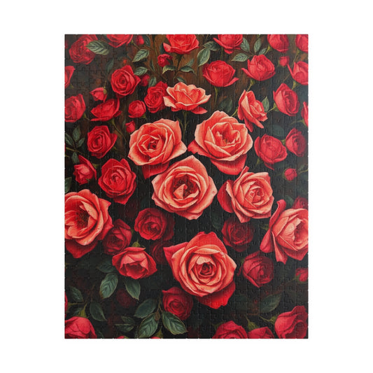 Elegant Rose Puzzle, Red Flowers Jigsaw Game for Adults, Relaxing Hobby, Gift for Garden Lovers, Puzzle Fans and Art Enthusiast, Family Fun 520 pcs (Vertical) Puzzle The Puzzle Chest