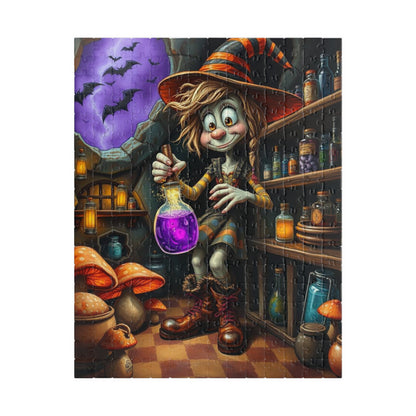 Witchy Potion Jigsaw Puzzle, Halloween Gift for Puzzle Lover, Indoor Adult Mindful Activity, Family or Solo Fun, Seasonal Home Decor