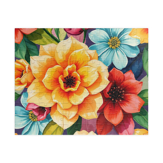 Floral Jigsaw Puzzle Game for Adult Mindfulness Activity, Gift for Flower Lovers, Family Fun, Home Entertainment Game Night, Brain Teaser 110 pcs (Horizontal) Puzzle The Puzzle Chest