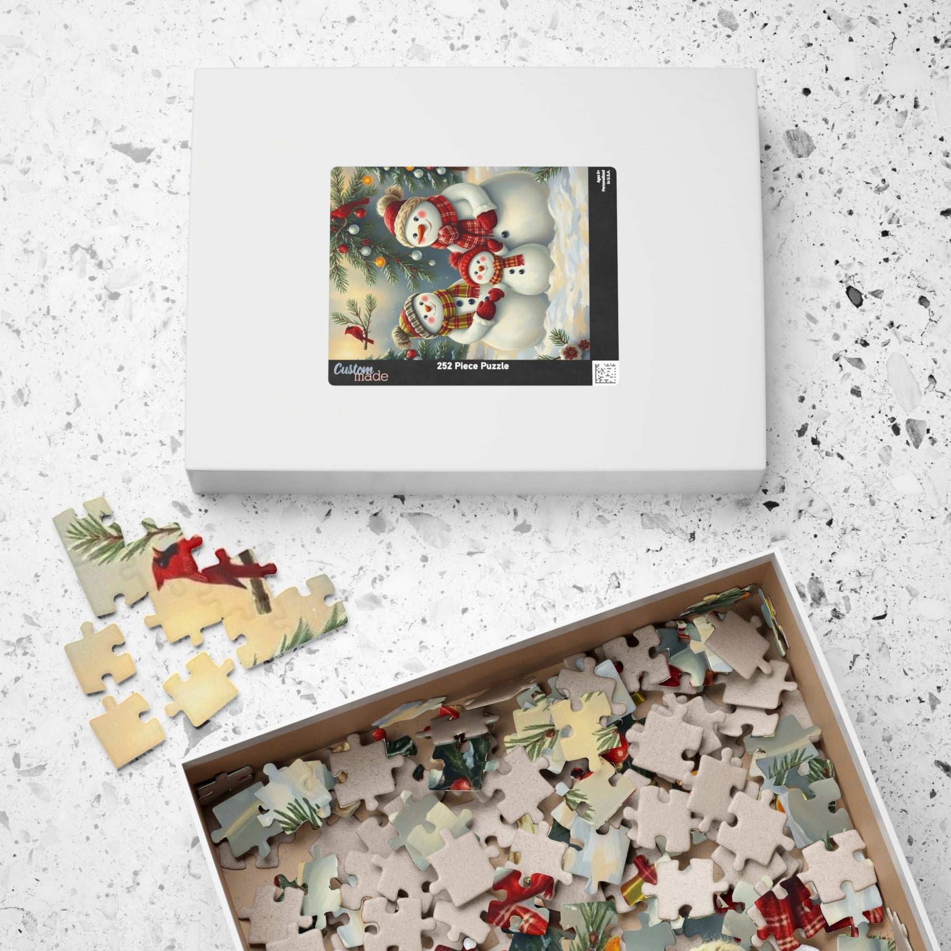 Snowman Family Jigsaw Puzzle for Adults, 110/252/520/1014-piece Christmas Puzzle