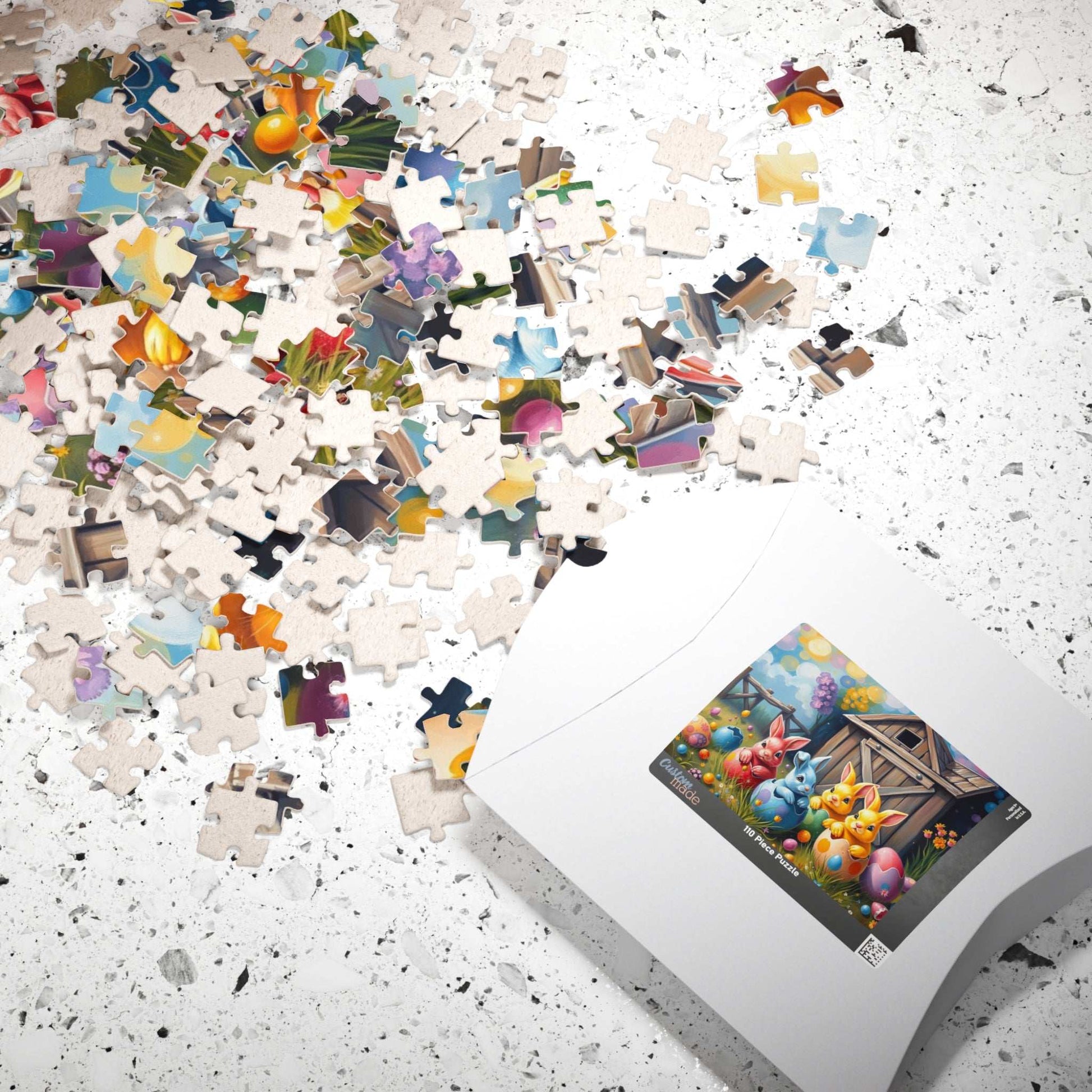 Colorful Bunny Easter Puzzle for Adult, 110-1014 Piece Whimsical Springtime Jigsaw Game, Family Fun, Easter Gift, Brain Teaser Puzzle The Puzzle Chest