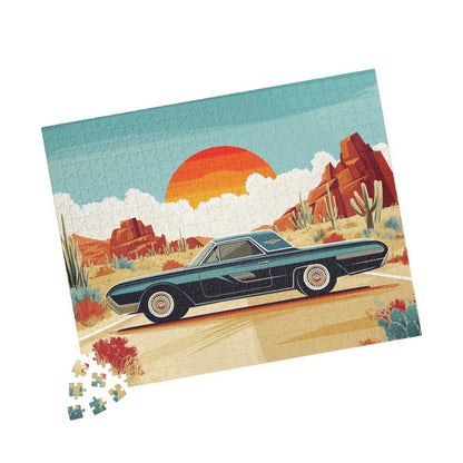 Retro Muscle Car Desert Sunset Puzzle | 110-1014 Piece Jigsaw