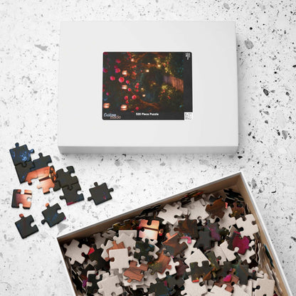 Camellia Flowers Nighttime Puzzle, Tranquil Lantern-Lit Floral Scene, Cozy and Relaxing Jigsaw Game for Adults, Ideal Nature Lover Gift Puzzle The Puzzle Chest