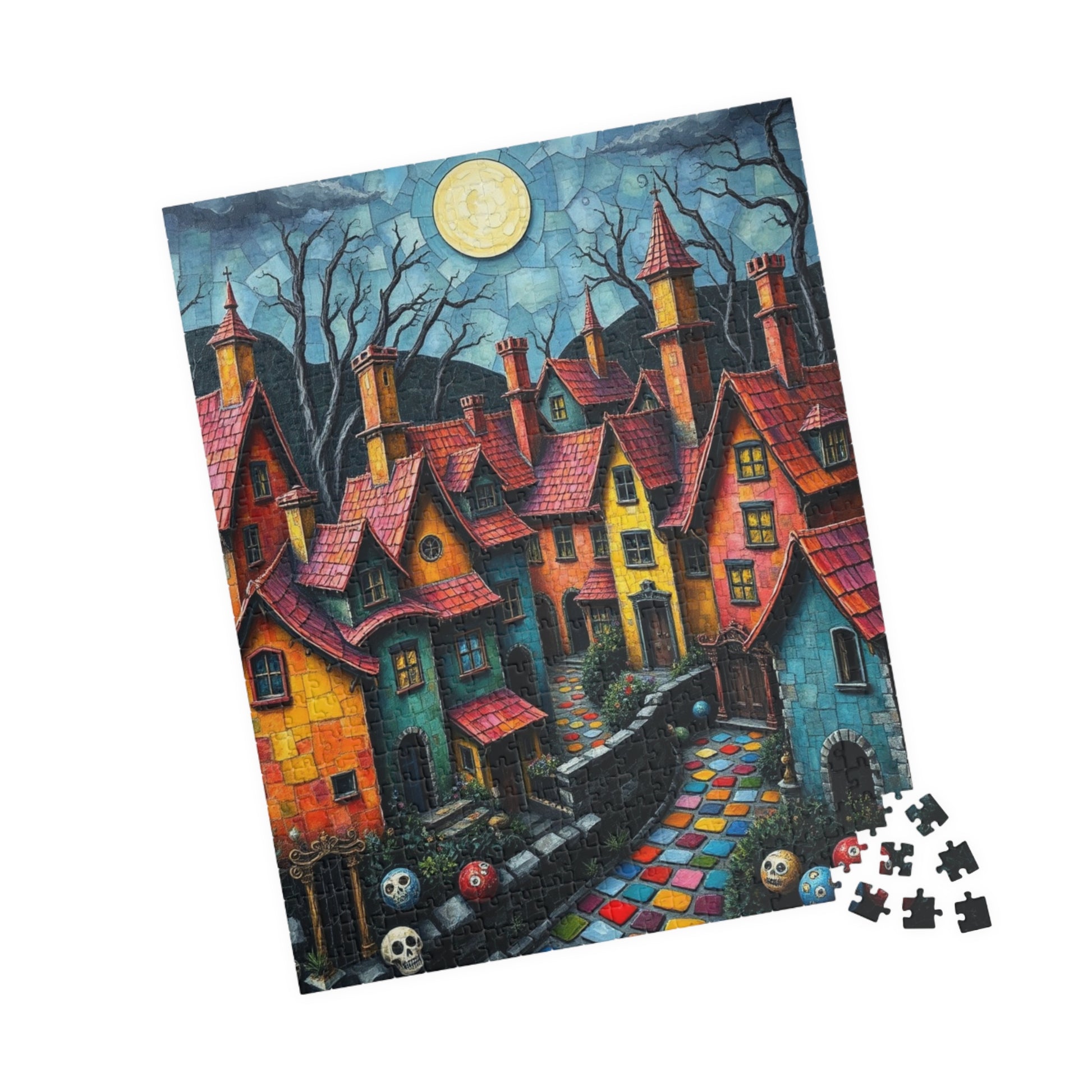 Whimsical Halloween Puzzle - 1014 Pieces, Spooky Village Artwork, Perfect for Family Game Night, Fall Celebrations, Gift for Puzzle Lovers, The Puzzle Chest