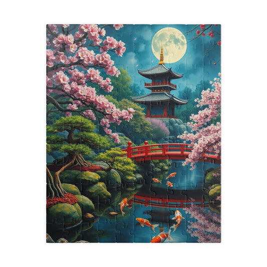 Scenic Koi Pond Puzzle, Relaxing Nature Art, Landscape Game Great for Family Time, Gifts for Puzzle Lovers, 110-1014 Piece Options 110 pcs (Vertical) Puzzle The Puzzle Chest